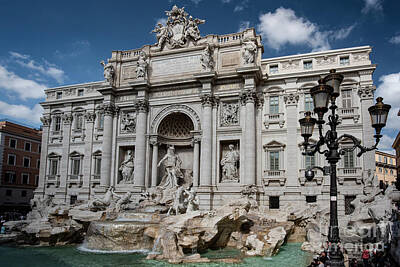 Vintage Books - Rome-trevi Fountain 2 by Judy Wolinsky