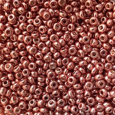 Roses Royalty-Free and Rights-Managed Images - Rose Gold Glass Seed Beads by Marianna Mills