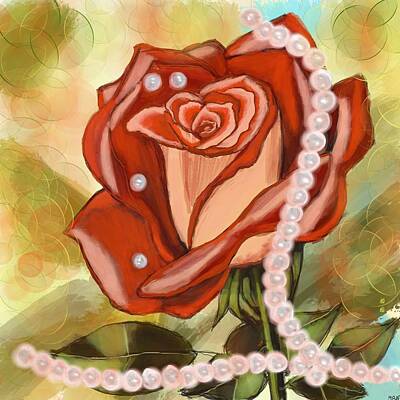 Best Sellers - Roses Digital Art - Rose by Mandakini Chakravarthi