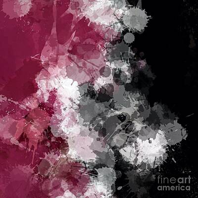 Best Sellers - Roses Digital Art - Rose Pink Paint Splash by Sheila Wenzel