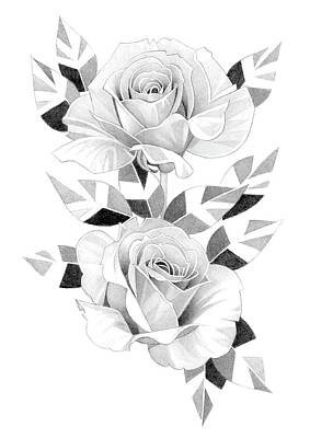 Roses Drawings - Roses Pencil Drawing 38 by Matthew Hack