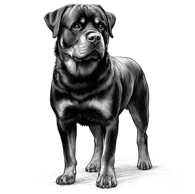 Mammals Rights Managed Images - Rottweiler  Royalty-Free Image by Holly Picano