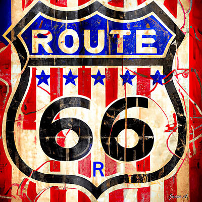 Digital Art Rights Managed Images - Route 66 1S Royalty-Free Image by Jasen Agov