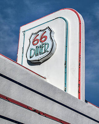 Target Project 62 Abstract Rights Managed Images - Route 66 Diner Sign Royalty-Free Image by Mark Chandler