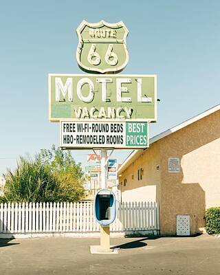 Vintage Aston Martin - Route 66 Motel, Barstow by Jon Bilous