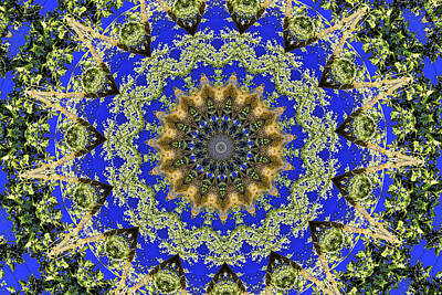 Jazz Collection Royalty Free Images - Royal Blue and Green Pattern Fragments Mandala Royalty-Free Image by Lucia Vega