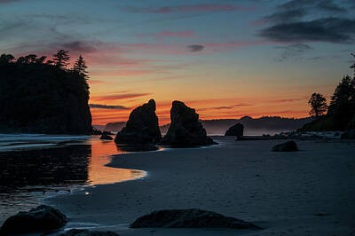 Lego Art - Ruby Beach in Olympic National Park at Sunset by Rodger Crossman