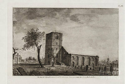 Cities Drawings - RUINS OF TRINITY CHURCH NEW YORK 1780 c1 by Historic Illustrations