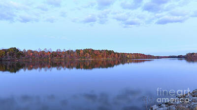 Vincent Van Gogh Royalty Free Images - Rush Creek Lake IN Autumn Royalty-Free Image by Brian Mollenkopf