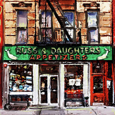 Cities Mixed Media Royalty Free Images - Russ and Daughters Storefront Royalty-Free Image by Russell Pierce