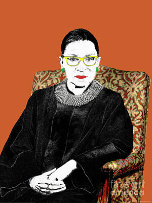Best Sellers - Landmarks Digital Art - Ruth Bader Ginsburg by Jean luc Comperat