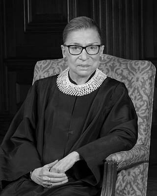 Portraits Royalty-Free and Rights-Managed Images - Ruth Bader Ginsburg Portrait - 2016 by War Is Hell Store