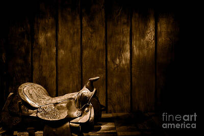 Landmarks Royalty-Free and Rights-Managed Images - Saddle in the Corner - Sepia by American West Legend