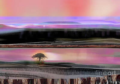 Abstract Landscape Mixed Media - Safari Dawn by Zsanan Studio