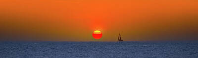 Mark Andrew Thomas Photos - Sailing at Sunrise Panorama by Mark Andrew Thomas