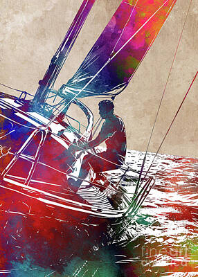 Sports Digital Art - Sailing boats sport art #sailing #yacht by Justyna Jaszke JBJart