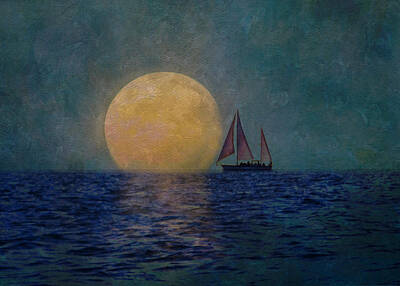 Road And Street Signs - Sailing into the Moon by Patti Deters
