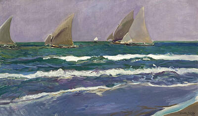 Royalty-Free and Rights-Managed Images - Sails in the sea by Joaquin Sorolla