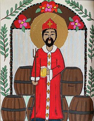 Recently Sold - Food And Beverage Mixed Media - Saint Arnold by Erin Leeper
