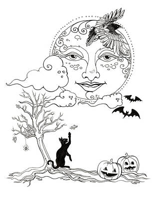 Animals And Earth Rights Managed Images - Samhain Moon Royalty-Free Image by Katherine Nutt
