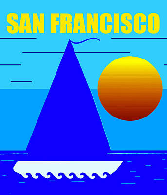 Sports Mixed Media - San Francisco sailing by David Lee Thompson