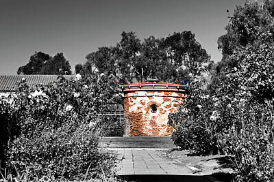 Landmarks Photo Royalty Free Images - San Luis Rey Mission Courtyard Royalty-Free Image by American Landscapes