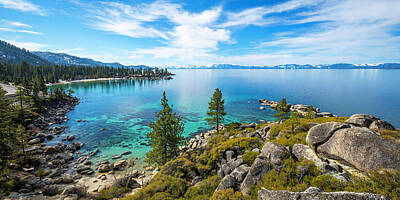 Food And Beverage Signs - Sand Harbor Panoramic lookout by Brad Scott