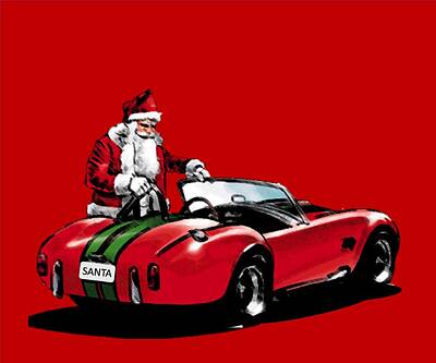 Sports Mixed Media - Santa and His New Sports Car by Belinda Threeths