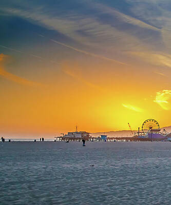 Royalty-Free and Rights-Managed Images - Santa Monica Sunset Tryptich_1 by Az Jackson
