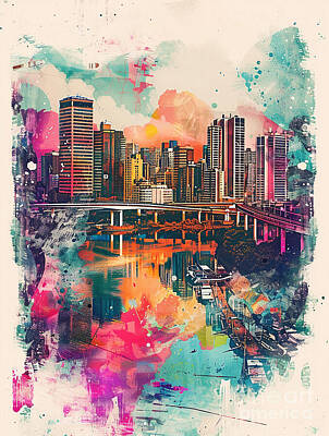 City Scenes Paintings - Sao Paulo by Tommy Mcdaniel