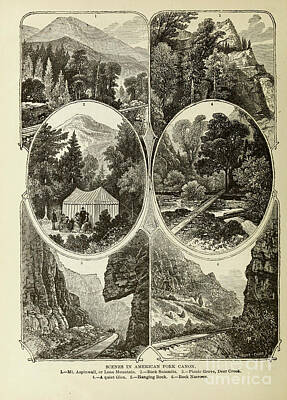 Landmarks Drawings - SCENES IN AMERICAN FORK CANON. c3 by Historic Illustrations