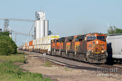 A White Christmas Cityscape Royalty Free Images - Screamin BNSF Royalty-Free Image by Sean Graham-White