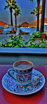 Travel Pics Digital Art Royalty Free Images - Sea. Covid. Turkish coffee. Royalty-Free Image by Andy i Za