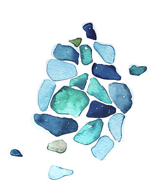 Paintings - Sea Glass by Luisa Millicent