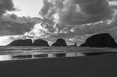 Target Threshold Nature Rights Managed Images - Sea stacks in black and white Royalty-Free Image by Jeff Swan