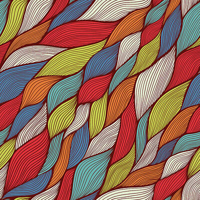 Abstract Drawings Rights Managed Images - Seamless Abstract Hand-drawn Pattern, Waves Background Royalty-Free Image by Julien