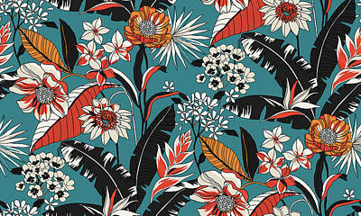 Floral Drawings Rights Managed Images - Seamless Floral Pattern in Royalty-Free Image by Julien