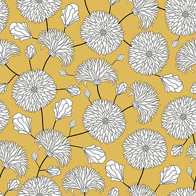 Floral Drawings Rights Managed Images - Seamless floral pattern. print with flowers. Textile texture Royalty-Free Image by Julien