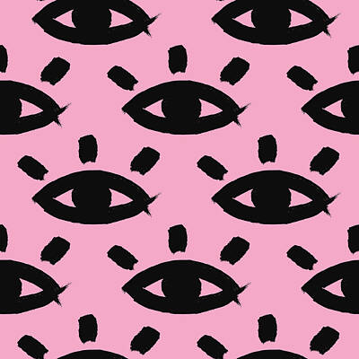 Royalty-Free and Rights-Managed Images - Seamless pattern with watercolor eyes by Julien