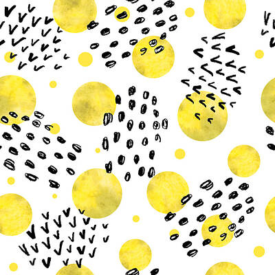 Drawings Rights Managed Images - Seamless pattern with watercolor polka dots Royalty-Free Image by Julien