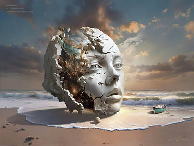 Surrealism Digital Art - Seashell or Beyond the Surface by George Grie