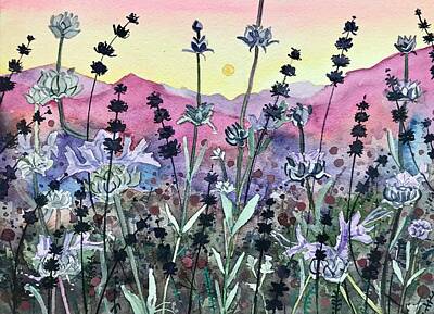 Paintings - Seedheads at Sunset. by Luisa Millicent