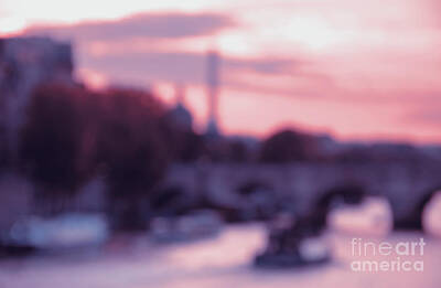 Abstract Skyline Photos - Seine river romantic view by Elena Dijour