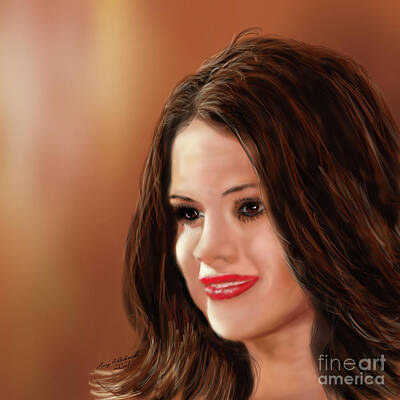Celebrities Digital Art Royalty Free Images - Selena Gomez Royalty-Free Image by Gary F Richards