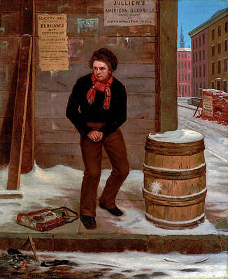 Comic Character Paintings - Self Defense  George Henry Yewell American 1830 1923 by Artistic Rifki