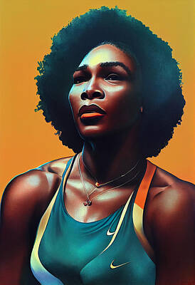 Athletes Mixed Media - Serena Williams Collection 1 by Marvin Blaine