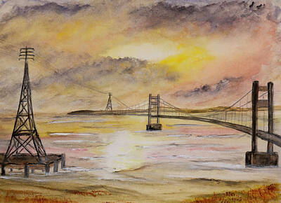 Only Orange - Seven Bridge Sunset by Ceri Jones