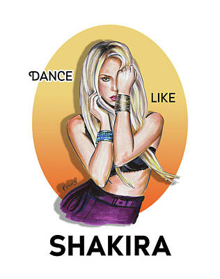 Portraits Drawings - Shakira by Viktoryia Lavtsevich
