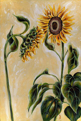 Sunflowers Paintings - Shall we dance by Hiroko Sakai