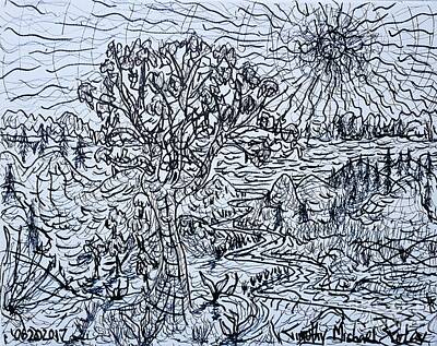Abstract Landscape Drawings - Sharpie Landscaped  by Timothy Foley